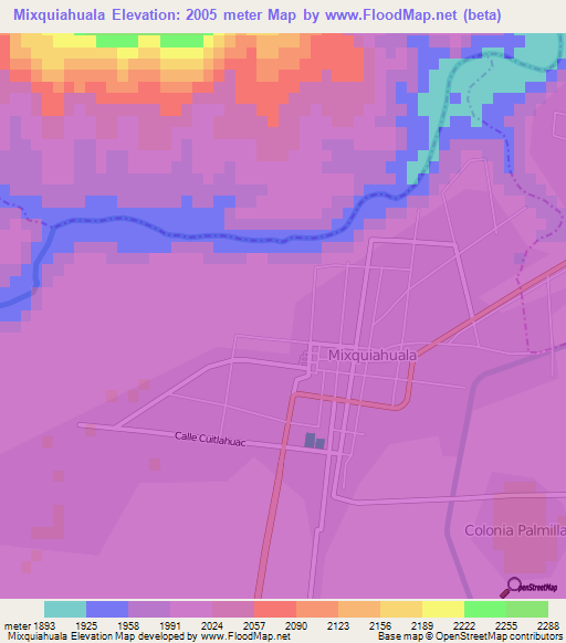 Mixquiahuala,Mexico Elevation Map