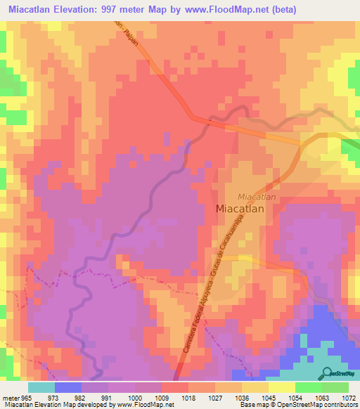 Miacatlan,Mexico Elevation Map