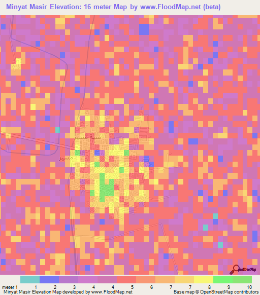 Minyat Masir,Egypt Elevation Map