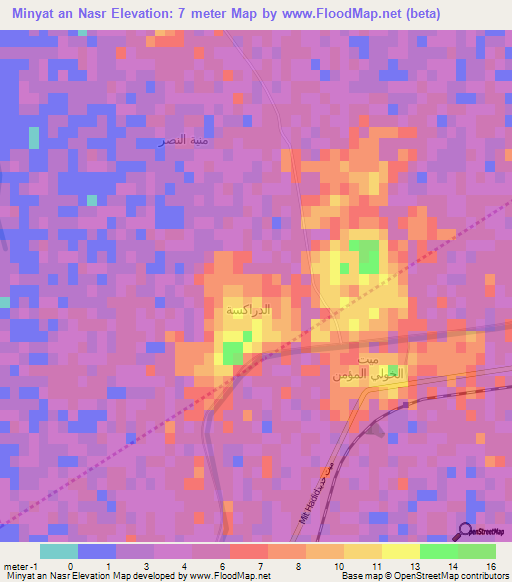 Minyat an Nasr,Egypt Elevation Map