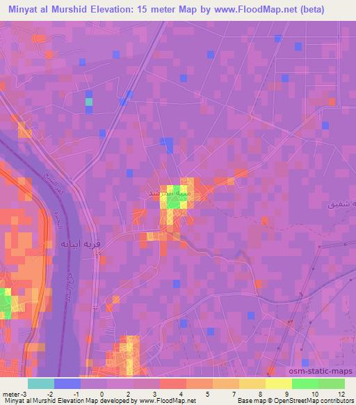 Minyat al Murshid,Egypt Elevation Map