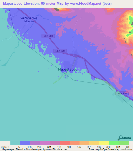 Mapastepec,Mexico Elevation Map