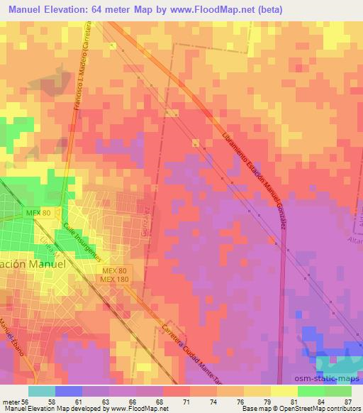 Manuel,Mexico Elevation Map