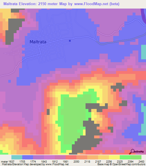 Maltrata,Mexico Elevation Map