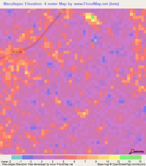 Macultepec,Mexico Elevation Map