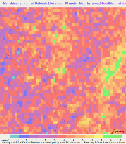 Manshiyat al Fuli al Kabirah,Egypt Elevation Map