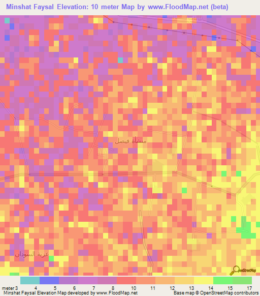 Minshat Faysal,Egypt Elevation Map