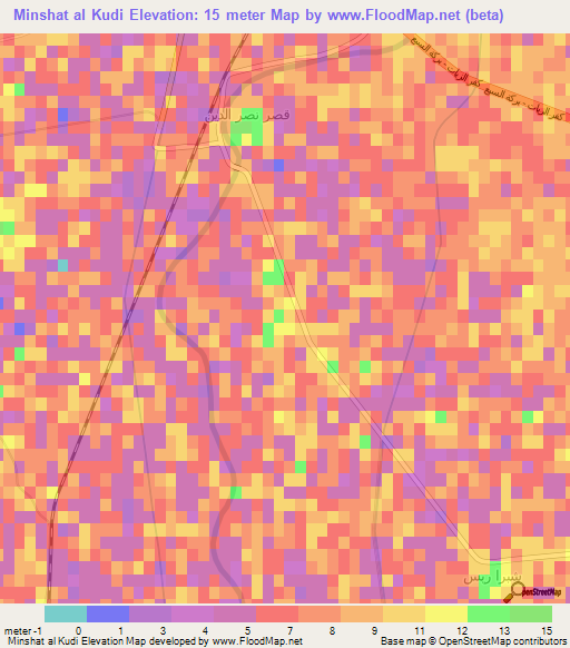 Minshat al Kudi,Egypt Elevation Map