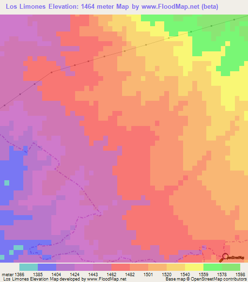 Los Limones,Mexico Elevation Map