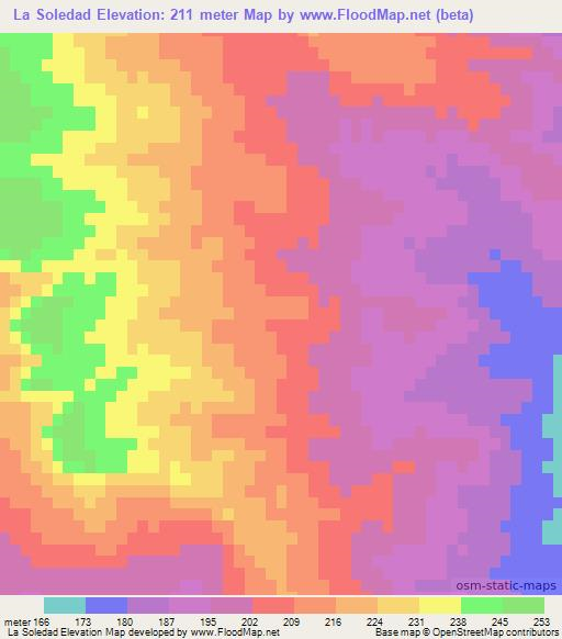 La Soledad,Mexico Elevation Map