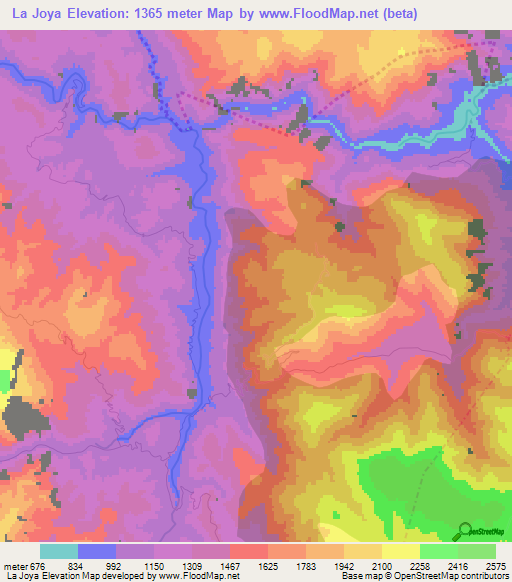 La Joya,Mexico Elevation Map