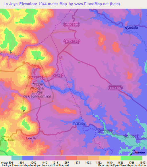 La Joya,Mexico Elevation Map
