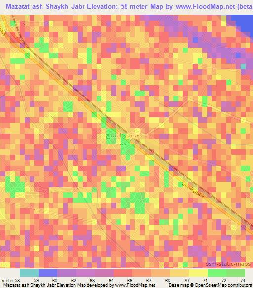 Mazatat ash Shaykh Jabr,Egypt Elevation Map