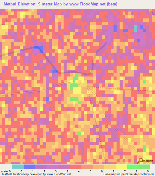 Matbul,Egypt Elevation Map