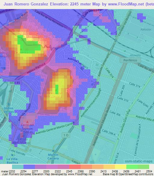 Juan Romero Gonzalez,Mexico Elevation Map