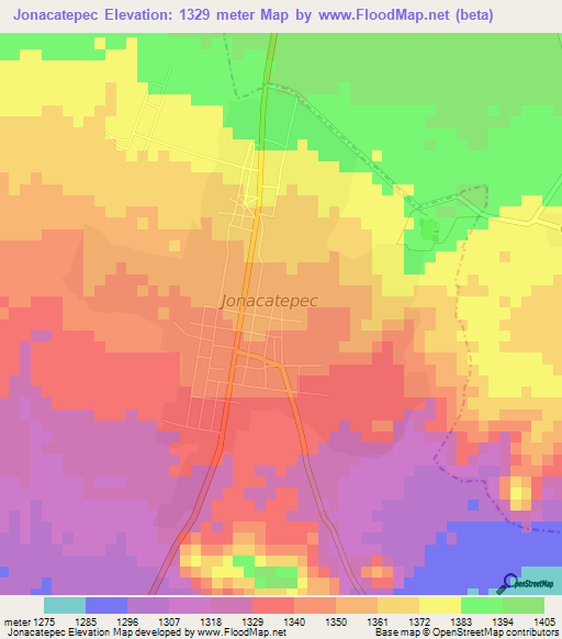 Jonacatepec,Mexico Elevation Map