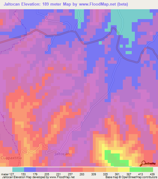 Jaltocan,Mexico Elevation Map