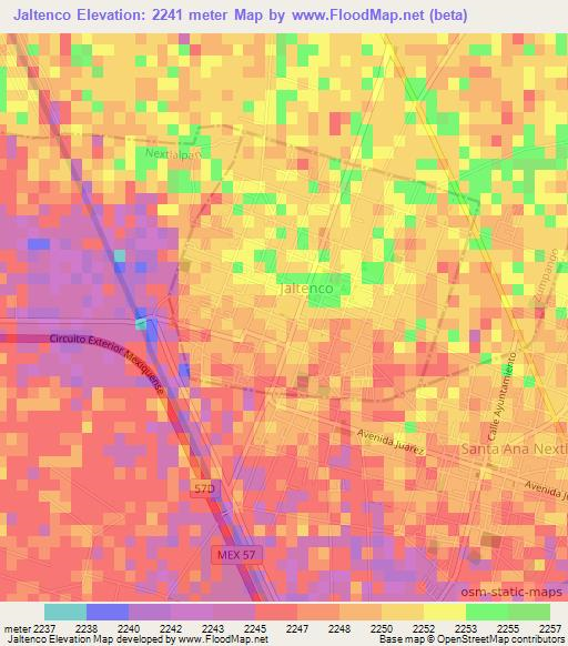 Jaltenco,Mexico Elevation Map