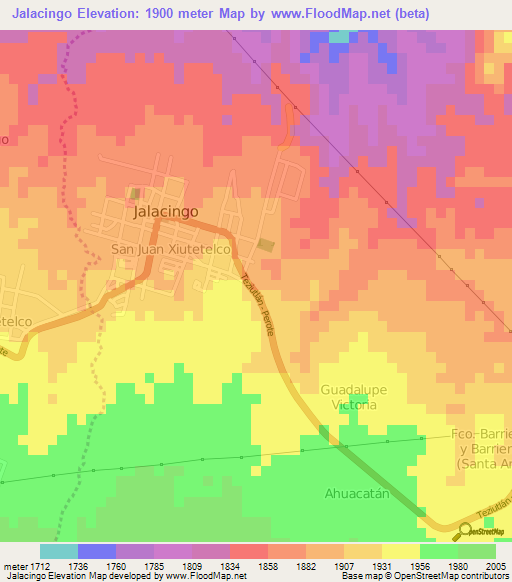 Jalacingo,Mexico Elevation Map