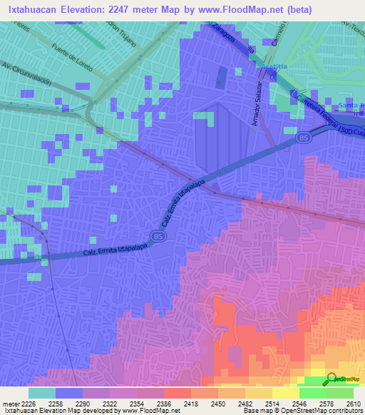 Ixtahuacan,Mexico Elevation Map