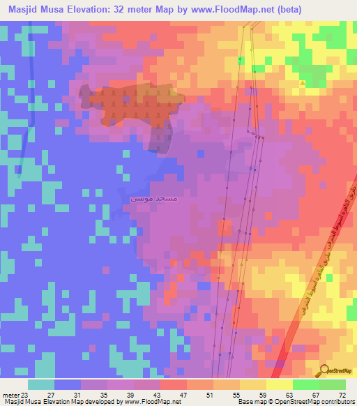 Masjid Musa,Egypt Elevation Map