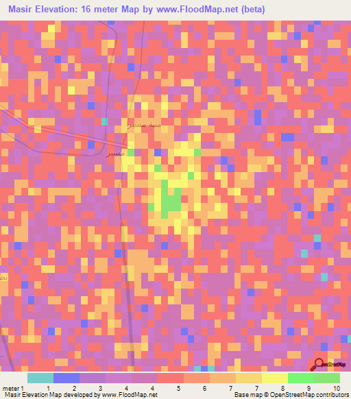 Masir,Egypt Elevation Map