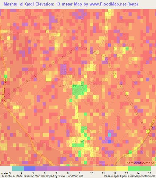 Mashtul al Qadi,Egypt Elevation Map