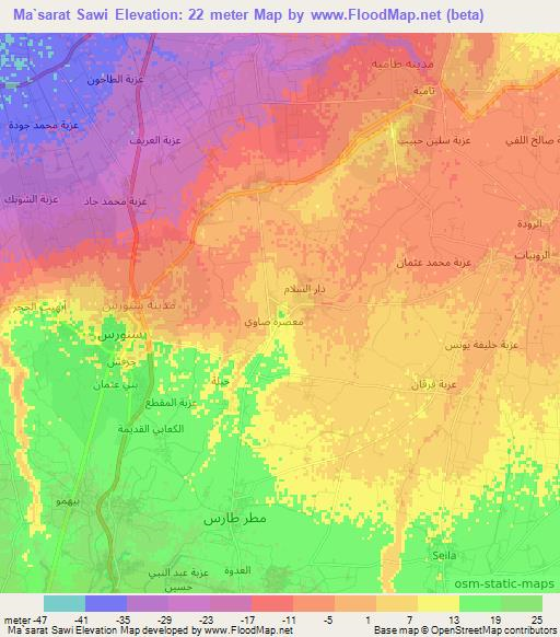 Ma`sarat Sawi,Egypt Elevation Map