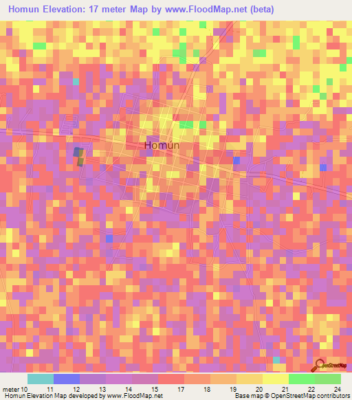 Homun,Mexico Elevation Map