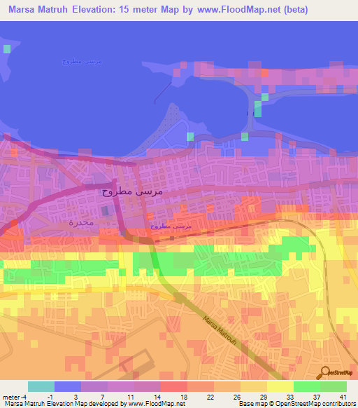 Marsa Matruh,Egypt Elevation Map