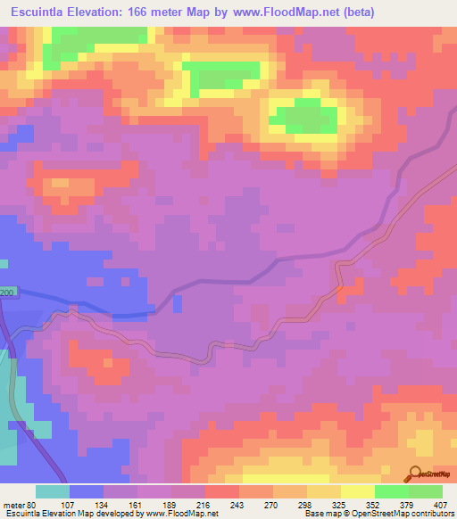 Escuintla,Mexico Elevation Map