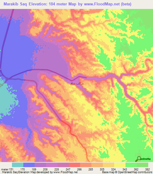 Marakib Saq,Egypt Elevation Map