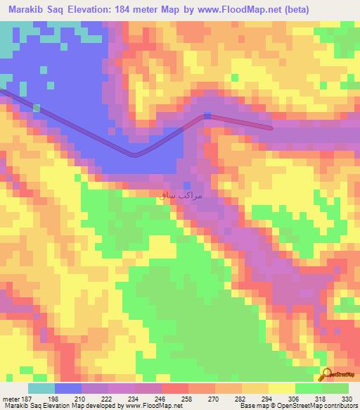 Marakib Saq,Egypt Elevation Map