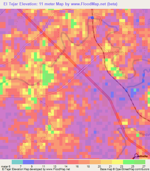 El Tejar,Mexico Elevation Map