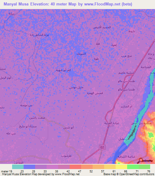 Manyal Musa,Egypt Elevation Map