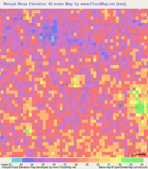 Manyal Musa,Egypt Elevation Map