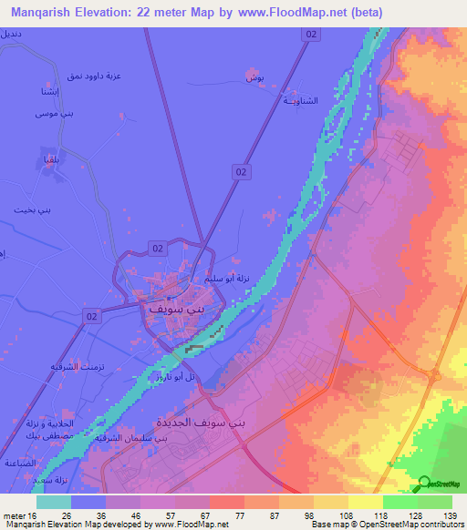 Manqarish,Egypt Elevation Map