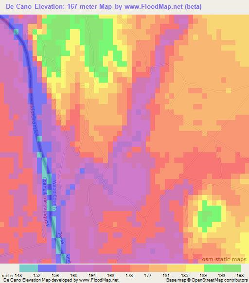 De Cano,Mexico Elevation Map