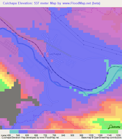 Cuichapa,Mexico Elevation Map