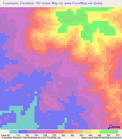 Cuautepec,Mexico Elevation Map