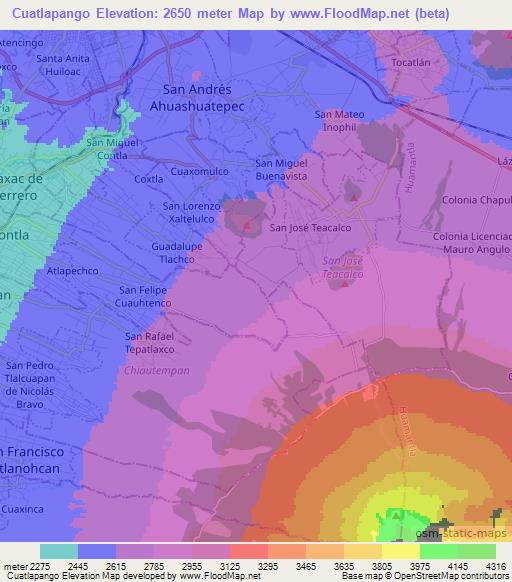 Cuatlapango,Mexico Elevation Map