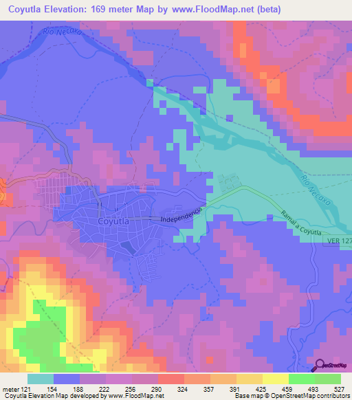 Coyutla,Mexico Elevation Map