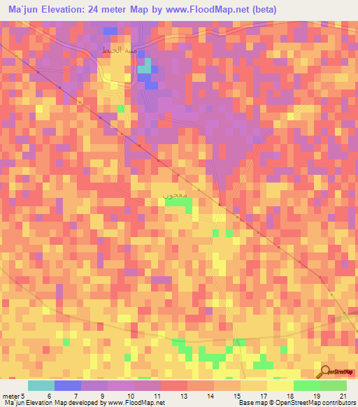 Ma`jun,Egypt Elevation Map