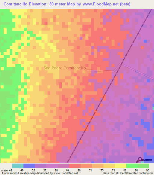 Comitancillo,Mexico Elevation Map