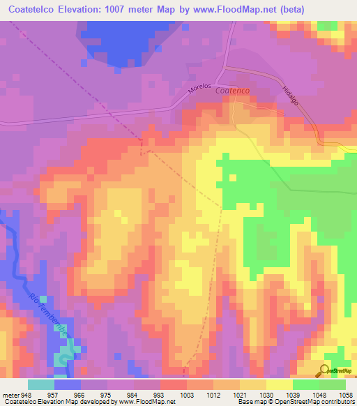 Coatetelco,Mexico Elevation Map