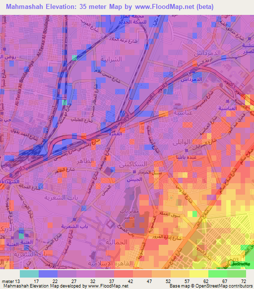 Mahmashah,Egypt Elevation Map
