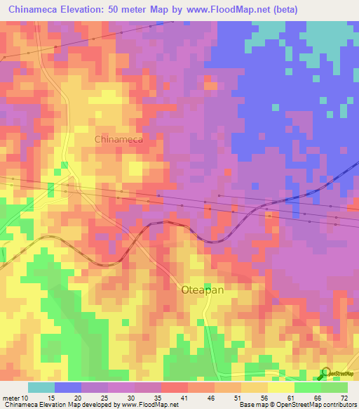 Chinameca,Mexico Elevation Map