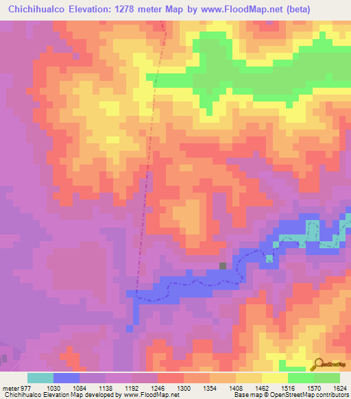 Chichihualco,Mexico Elevation Map