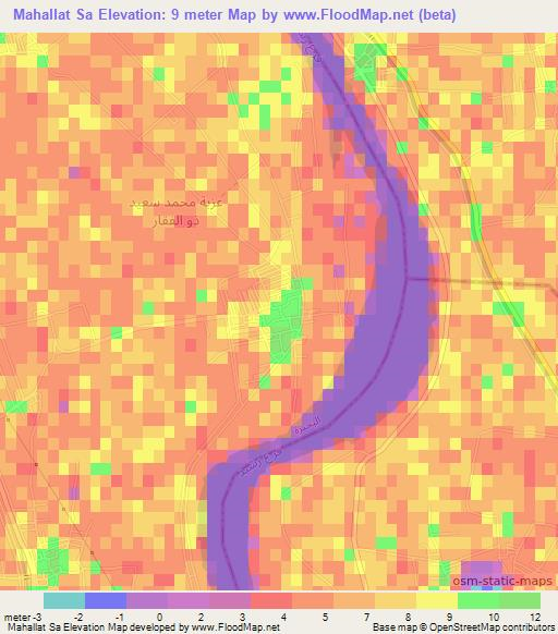 Mahallat Sa,Egypt Elevation Map