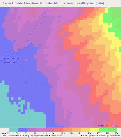 Cerro Grande,Mexico Elevation Map